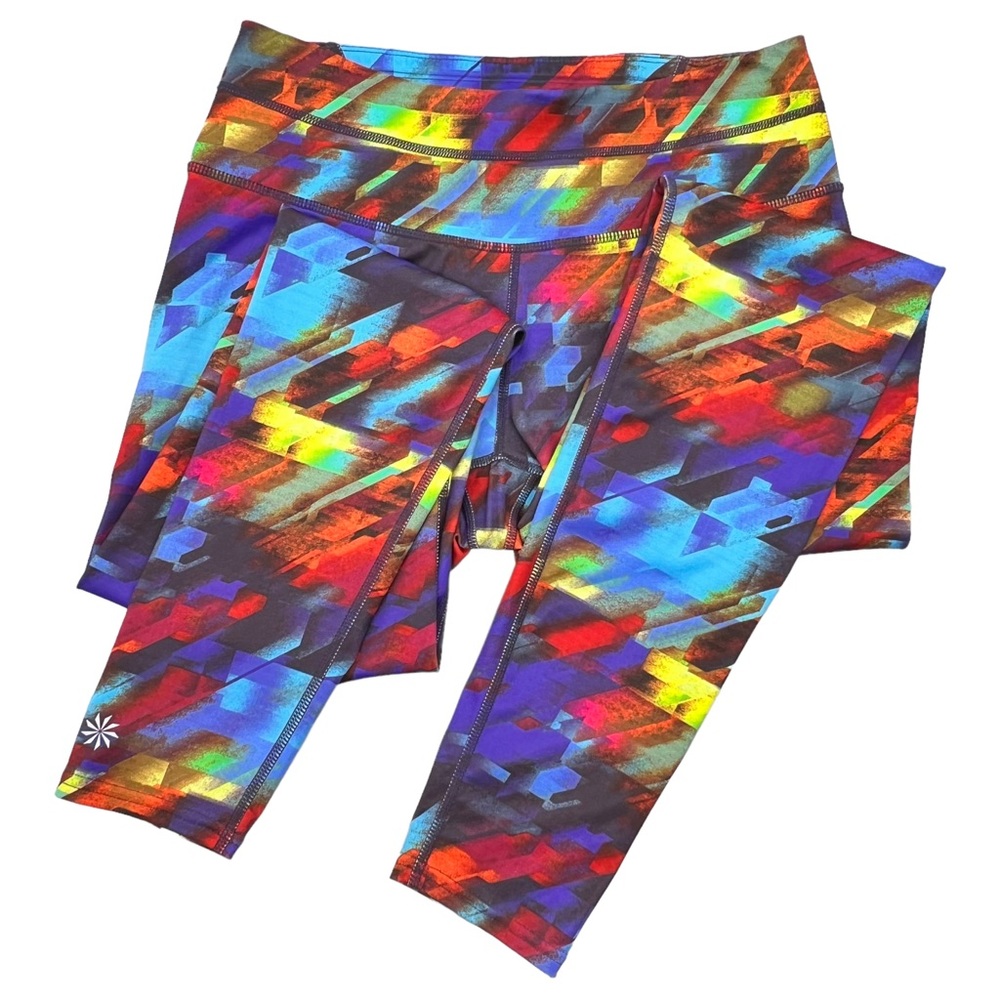 ATHLETA Size Small Compression Leggings Colorburst Sonar Leggings Multicolor - Picture 2 of 10